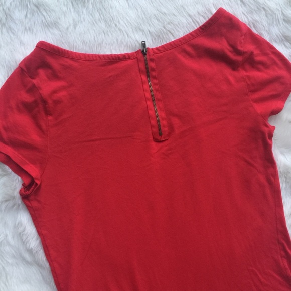 Red & blue color block T-shirt. Large. - Picture 2 of 5